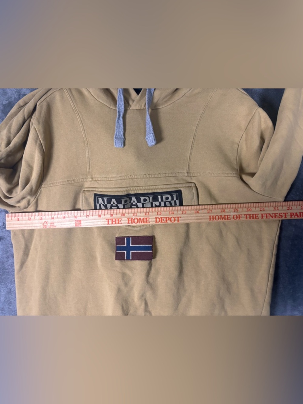 Napapijri Burgee hoodie Size XL Faded Mustard Yellow - Picture 7 of 7